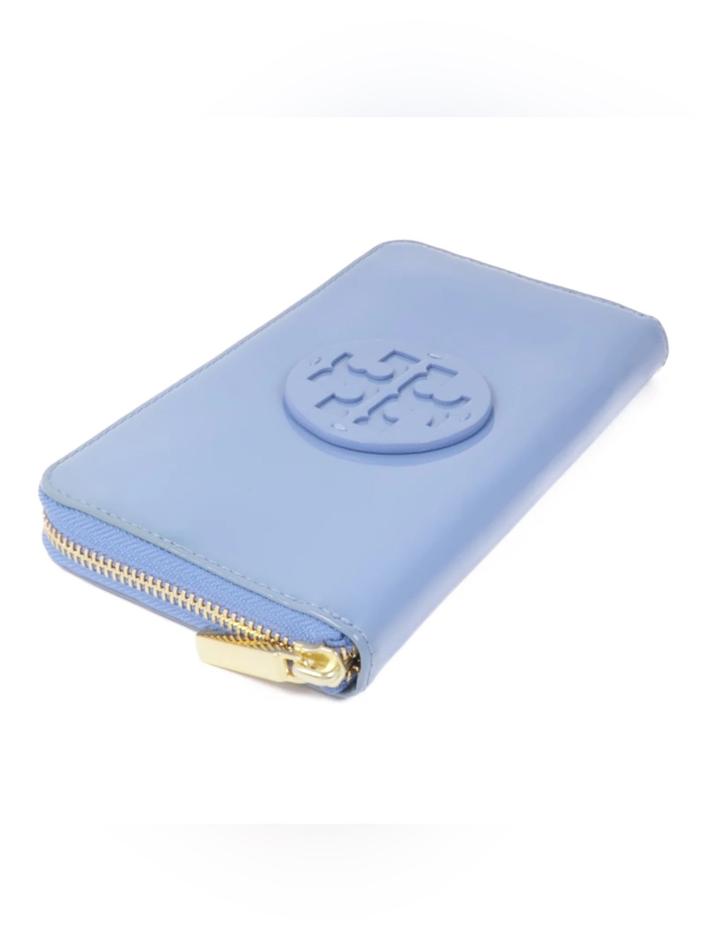 Tory Burch Glossy Patent Leather Zip Wallet - Light Blue - Great Condition - Picture 2 of 7